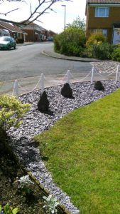 White Posts with White Chains for Gardens