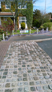 White Posts with White Chains for Gardens